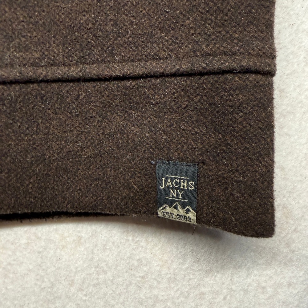 Jachs NY Mens Brown Textured Fleece Wool Blend Crewneck Sweatshirt Pullover Med - Picture 3 of 9